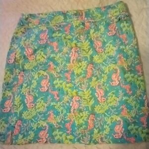Tropical Print Pencil Skirt
